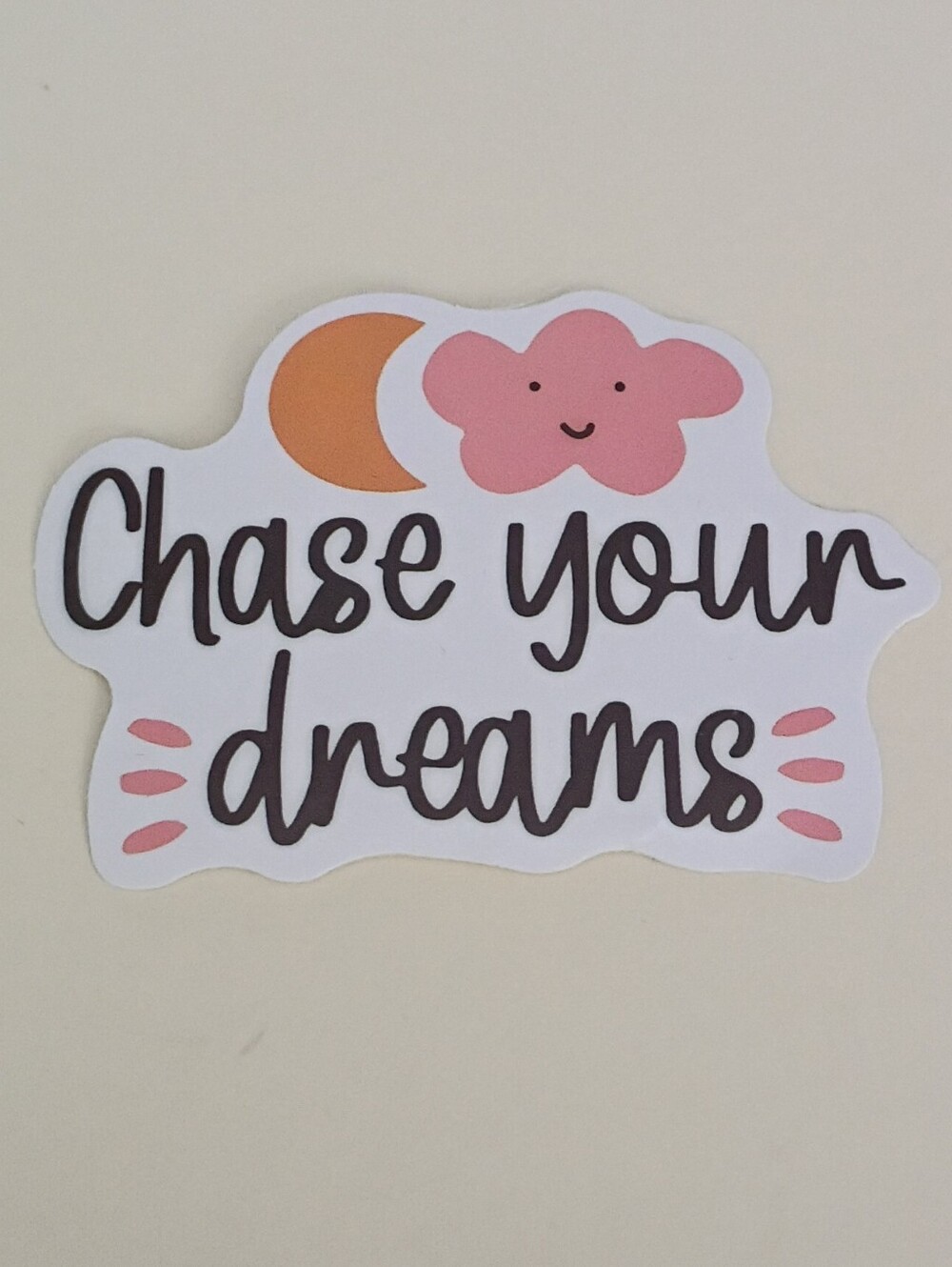 10/$10 Stickers Decals - Chase Your Dreams - Moon & Cloud With Smiley Face